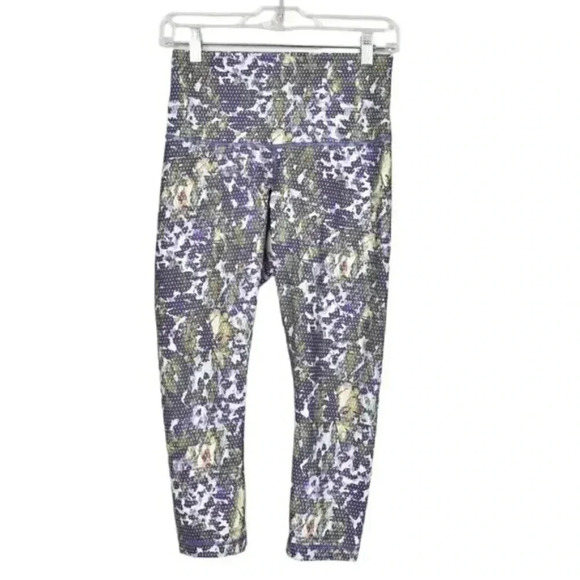 Lululemon Wunder Under Crop II *Full-On Luxtreme (Roll Down) Floral Size 4 - Picture 8 of 15